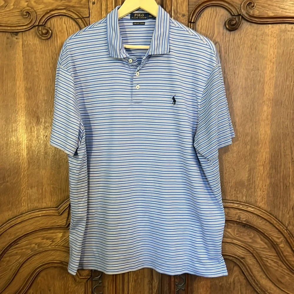 Polo Ralph Lauren Pima Soft Touch Polo Shirt Men's Blue Stripe